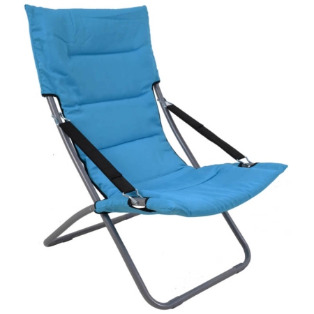 Καρέκλα παραλίας μεταλλική πτυσσόμενη γαλάζια 62x85x92εκ Ankor 837236