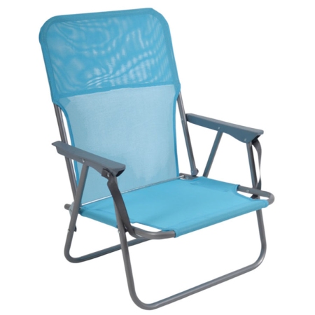 Καρέκλα παραλίας μεταλλική γαλάζια 54x50x70εκ Ankor 843169