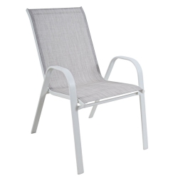 Πολυθρόνα κήπου μεταλλική λευκό-γκρι 54x70x91εκ Ankor 851225
