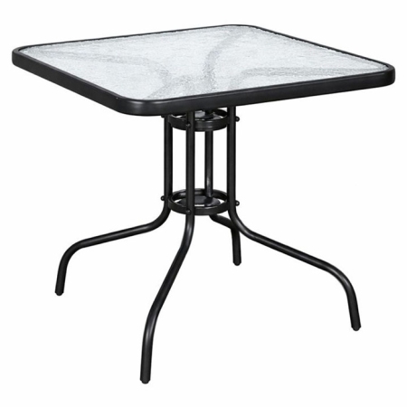 Τραπέζι κήπου μεταλλικό τετράγωνο μαύρο 80x80x70εκ Ankor 851263