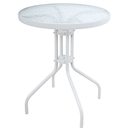 Τραπέζι κήπου μεταλλικό στρογγυλό λευκό 60x70εκ Ankor 851287