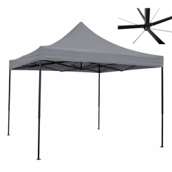 Κιόσκι ενισχυμένο μεταλλικό-υφασμάτινο γκρι 3x3.2m Ankor 851584