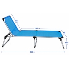 Ξαπλώστρα αλουμινίου γαλάζια 200x60x35.5εκ Ankor 851430