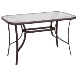 Τραπέζι κήπου μεταλλικό 120x70εκ καφέ TAB-12070BR EPAM
