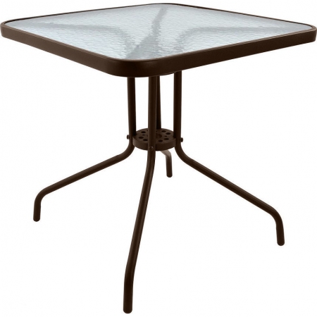 Τραπέζι μεταλλικό τετράγωνο καφέ 70εκ EPAM TAB-70X70BR