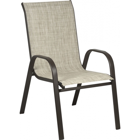 Καρέκλα μεταλλική καφέ με μπεζ-καφέ ύφασμα PVC EPAM CH-ZS6420BR-BEZ