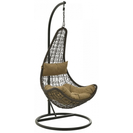 Πολυθρόνα κρεμαστή μεταλλική rattan καφέ/μπεζ 195εκ Click 6-50-166-0001