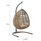 Πολυθρόνα κρεμαστή μεταλλική καφέ-μπεζ 105x212εκ Click 6-50-072-0002