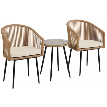 Τραπεζαρία κήπου σετ 3 τεμαχίων μεταλλικό-πλαστικό natural Click 6-50-676-0091