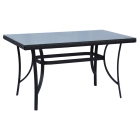 Τραπέζι κήπου μεταλλικό Rattan wicker ανθρακί 130x80x72εκ Woodwell Ε-00007230