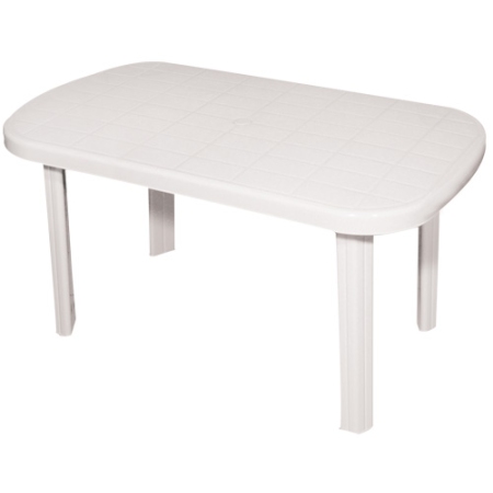 Τραπέζι κήπου πλαστικό 142x82εκ Λευκό με αποσπώμενα πόδια Miltoplast 914