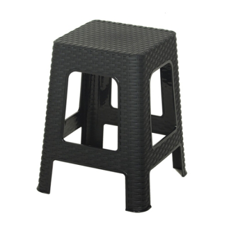 Σκαμπώ πλαστικό Rattan 45εκ ανθρακί Miltoplast 3200-A