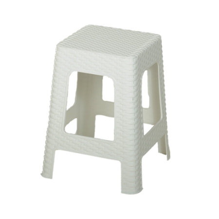 Σκαμπώ πλαστικό Rattan 45εκ λευκό Miltoplast 3200-Λ