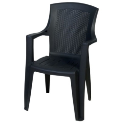 Καρέκλα-πολυθρόνα κήπου πλαστική Ολίβια ανθρακί 58x50x90εκ Miltoplast 975-A