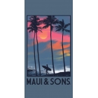 Πετσέτα θαλάσσης microfiber Palm trees γκρι μπλε 90x180εκ Maui 4955