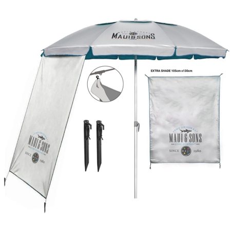 Ομπρέλα θαλάσσης fiberglass με σκίαστρο Royal blue 2.20m Maui 1981