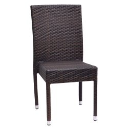 Καρέκλα κήπου αλουμινίου Rattan wicker καφέ 47x60x92εκ Sinialo 27-185-CO47008