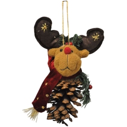 Κρεμαστό διακοσμητικό υφασμάτινο Τάρανδος καφέ 14x10x20εκ Sinialo 4624369