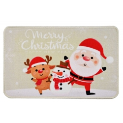 Χαλάκι πολυεστερικό Christmas μπεζ 80x50εκ Sidirela E-1255