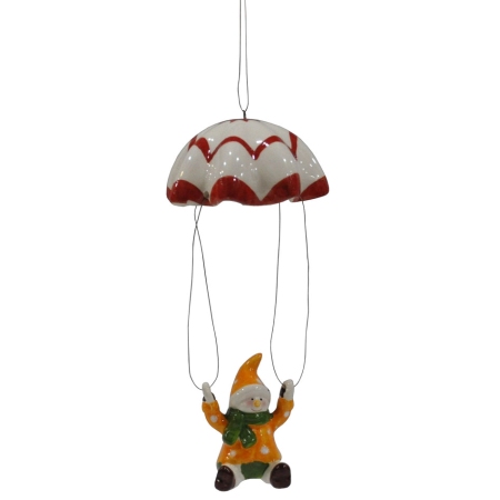 Κρεμαστό διακοσμητικό κεραμικό Αλεξίπτωτο κόκκινο-λευκό 7.5x23εκ Espiel ΝΥΕ101