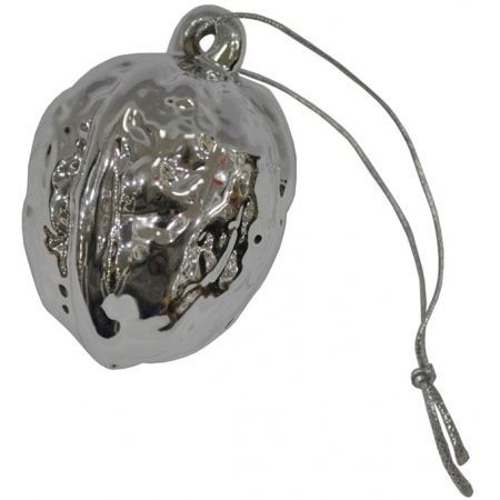 Κρεμαστό διακοσμητικό κεραμικό Καρύδι ασημί 5x8εκ Espiel ID206