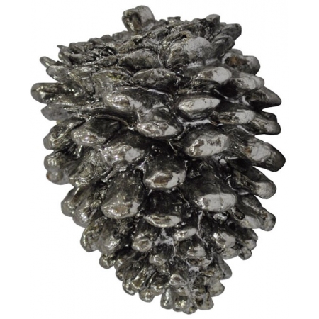 Κουκουνάρι διακοσμητικό πολυρεσίνης ασημί 7x9εκ Espiel ID220A