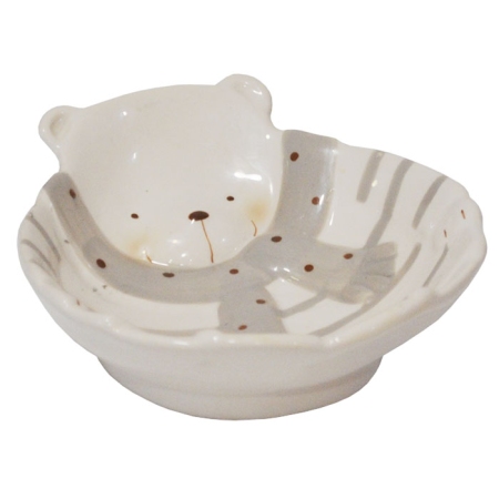 Μπωλ δικοσμητικό κεραμικό Αρκουδάκι λευκό-γκρι 13.5x12.5x4.5εκ Espiel ΝΥΙ414