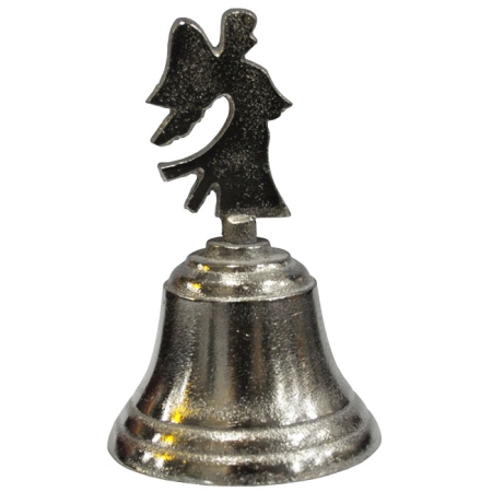 Καμπάνα διακοσμητική μεταλλική Αγγελάκι ασημί 6x10.2εκ Espiel VAL415S