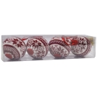 Χριστουγεννιάτικα στολίδια σετ 4 τεμαχίων κόκκινο-λευκό 6εκ EPAM 04.SC116