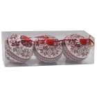 Χριστουγεννιάτικα στολίδια σετ 3 τεμαχίων κόκκινο-λευκό 7εκ EPAM 04.SC112