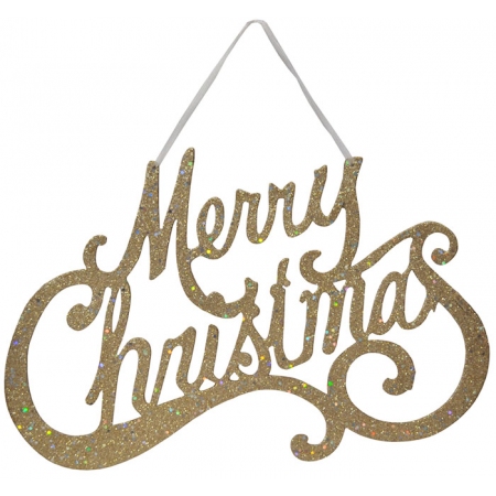 Διακοσμητικό κρεμαστό Merry Christmas χρυσό 51x0.3x35εκ EPAM ΒΑ13200/CH