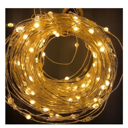 100 λαμπάκια Led μπαταρίας σε σειρά θερμό φως 10m TnS XLCOPPER-BA100WW