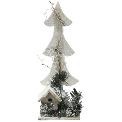 Σπιτάκι διακοσμητικό ξύλινο λευκό 18x12x50εκ Marva 601001