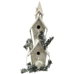 Σπιτάκι διακοσμητικό ξύλινο λευκό 23x18x60εκ Marva 601002