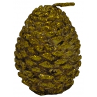 Κεριά σετ 6 τεμαχίων Κουκουνάρι χρυσό 4x6εκ Pol 7112001