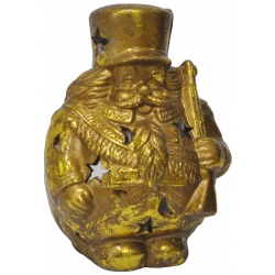 Κηροπήγιο κεραμικό Santa χρυσό 10x10x14εκ Pol 7112006