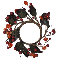 Στεφάνι διακοσμητικό πράσινο-κόκκινο 15x5εκ Pol 634057