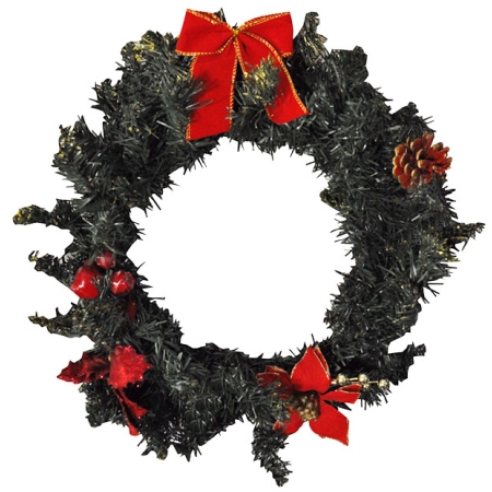 Στεφάνι διακοσμητικό πράσινο-κόκκινο 37x12 Pol 7112037