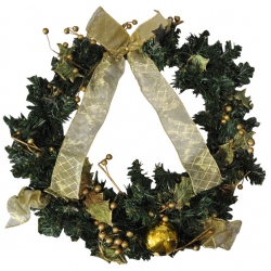 Στεφάνι διακοσμητικό πράσινο-χρυσό 45x12εκ Inart 2-75-033-0197
