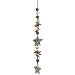 Κρεμαστό διακοσμητικό ξύλινο Αστέρι καφέ 85εκ Inart 2-70-465-0002