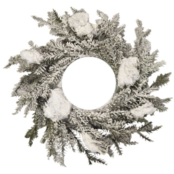 Στεφάνι διακοσμητικό λευκό-πράσινο 50x12εκ Inart 2-85-465-0003