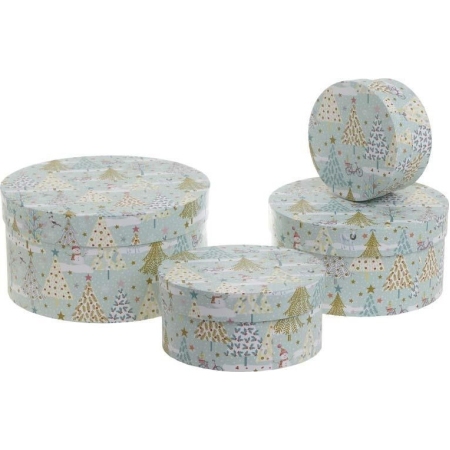 Κουτιά σετ 4 τεμαχίων Δέντρα πράσινο Inart 2-70-144-0105