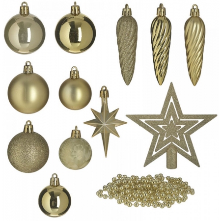 Χριστουγεννιάτικα στολίδια σετ 50 τεμαχίων χρυσό Click 6-70-951-0005