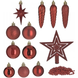 Χριστουγεννιάτικα στολίδια σετ 50 τεμαχίων κόκκινο Click 6-70-951-0006