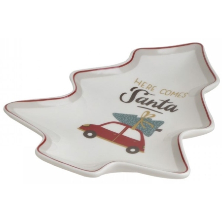 Πιατέλα πορσελάνης Santa κόκκινο-λευκό 17.5x21.5x2.5εκ Click 6-60-112-0020