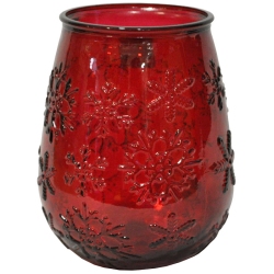 Κηροπήγιο γυάλινο Xmas κόκκινο 9.5x13εκ VSM 0391131