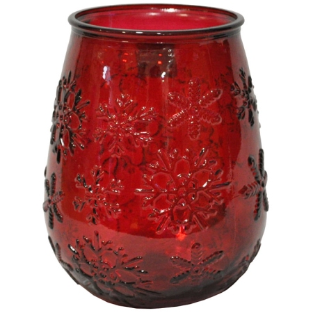 Κηροπήγιο γυάλινο Xmas κόκκινο 9.5x13εκ VSM 0391131
