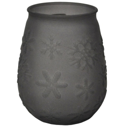 Κηροπήγιο γυάλινο Xmas γκρι 9.5x13εκ VSM 0391133