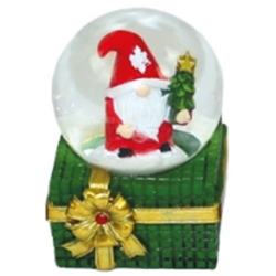 Χιονόμπαλα Santa πράσινη 4.5x4.5x7εκ Δωρόσημο 15328B