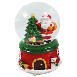 Χιονόμπαλα Santa κόκκινο-πράσινο 8.5x13εκ Δωρόσημο 15329A